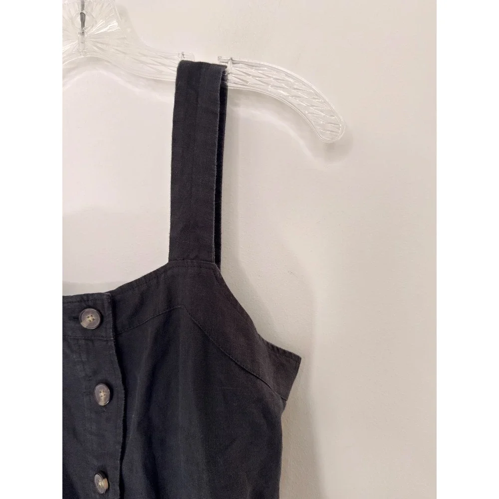 Everlane Linen Jumpsuit Picnic Button Front Belted‎ Lightweight Casual Size 2